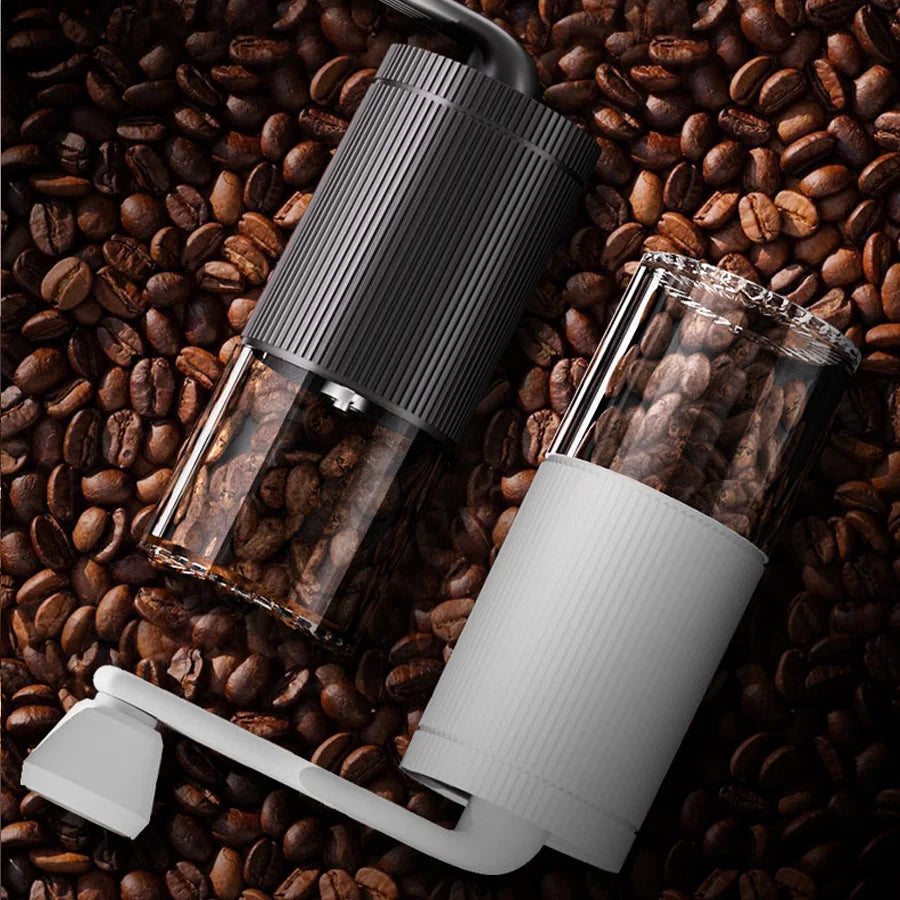 Manual Coffee Grinder Adjustable Ceramic Burr Hand Crank Coffee Bean Mill Portable Black