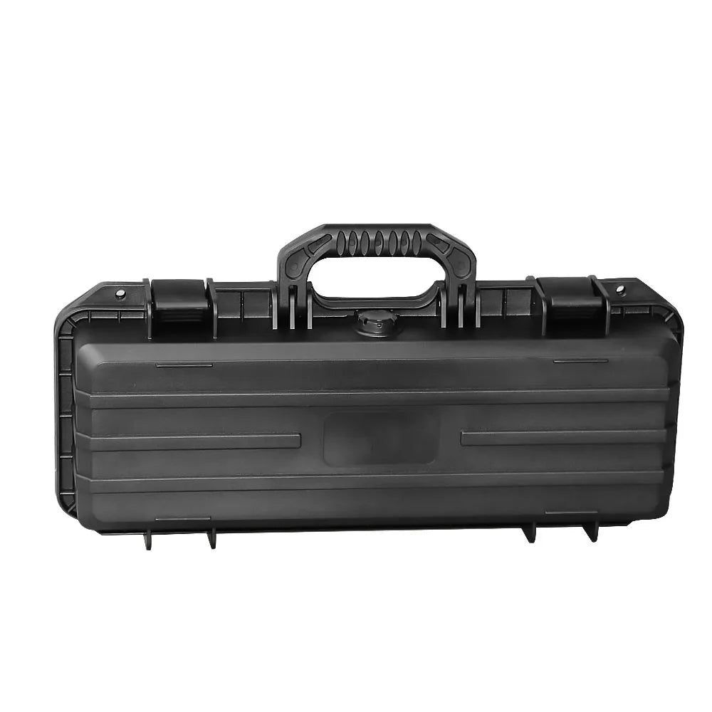 Portable Waterproof Long Tool Box PP Plastic Storage Case with Optional Foam Insert - 46 cm Black