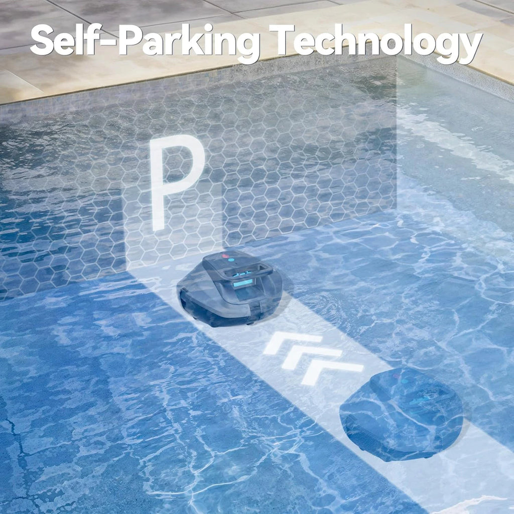 Pool Vacuum Robot 4000mAh Cordless Automatic Cleaner with Twin Motor Suction