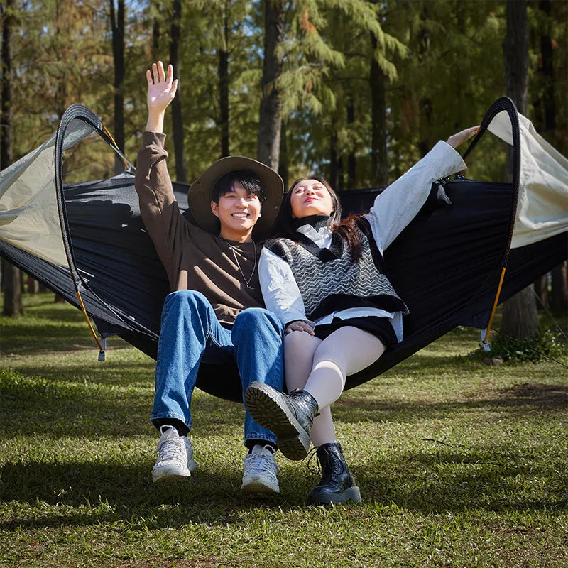 Camping Hammock Double Person Portable Outdoor Hammock with Mesh - Green