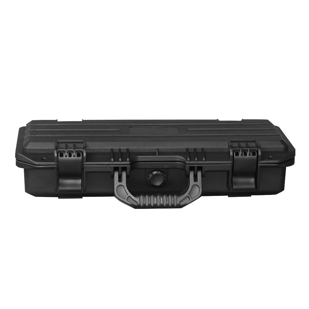 Portable Waterproof Long Tool Box PP Plastic Storage Case with Optional Foam Insert - 46 cm Black