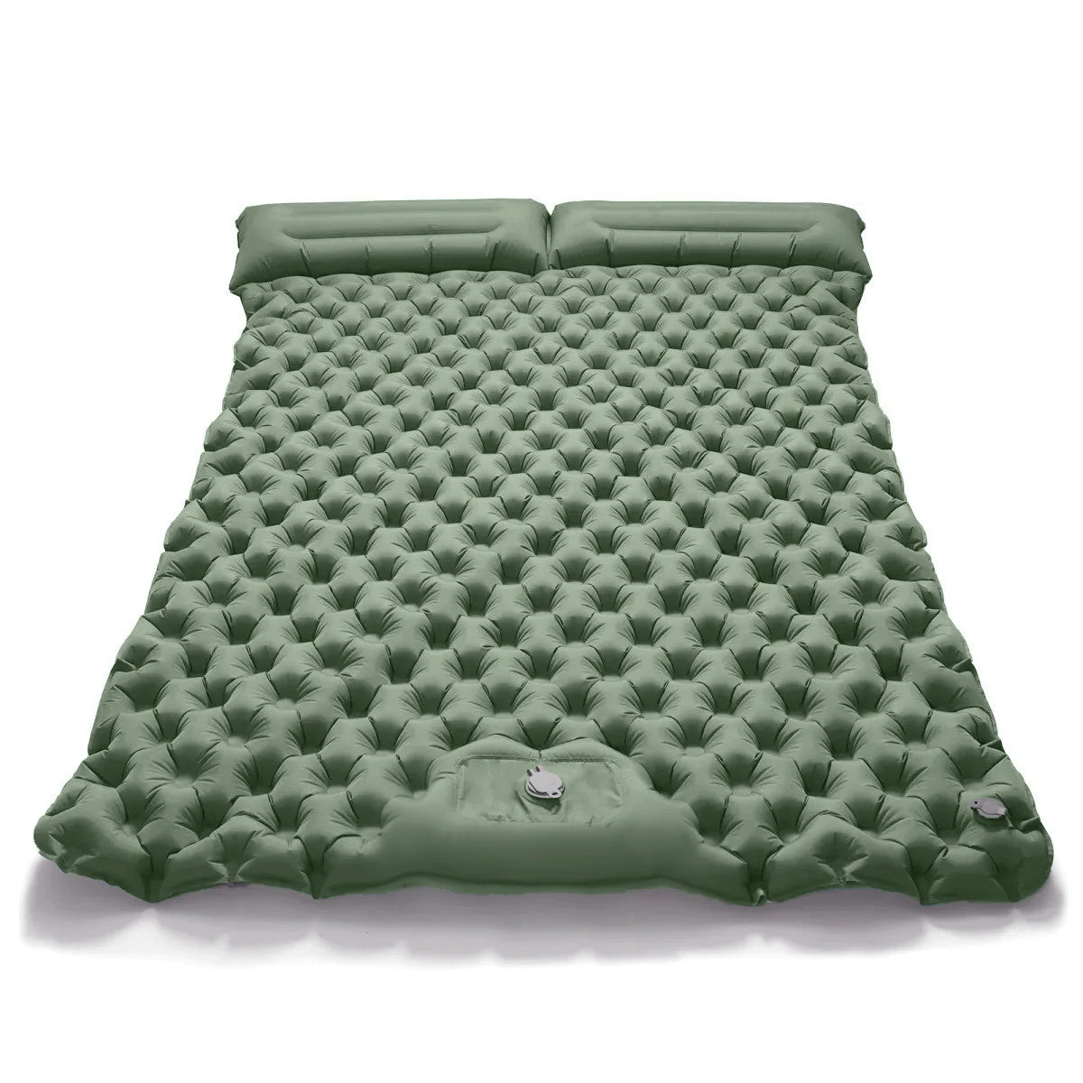 Camping Sleeping Pad Double Inflatable Mattress 200cm Portable Ultralight Folding Bed - Green