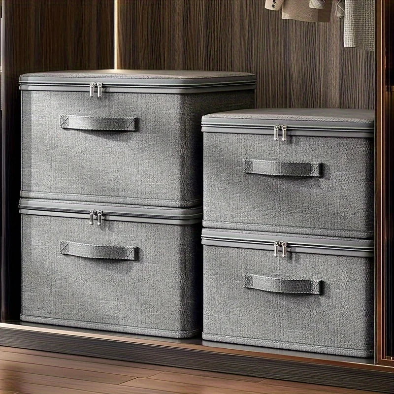 Large Capacity Wardrobe Storage Box with Lid & Zipper – Large