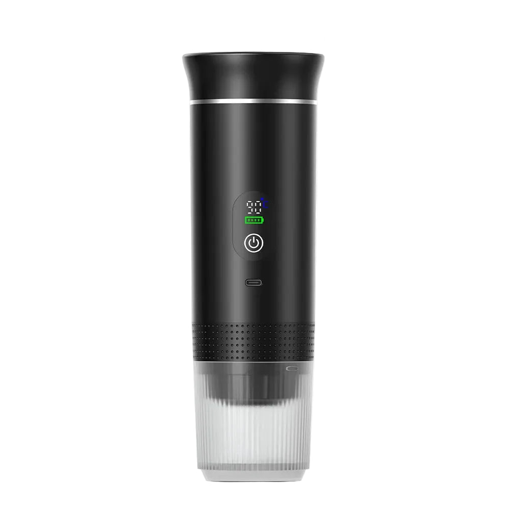Wireless Portable Espresso Coffee Machine 3 in 1 Capsule and Ground Coffee Maker for Car Home and Camping - Black with bag