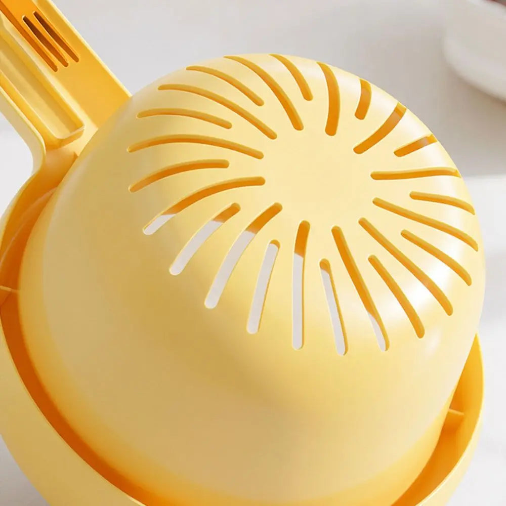 Double Layer Drain Basket 22cm Fruit Vegetable Washer With Water Catching Container - Yellow