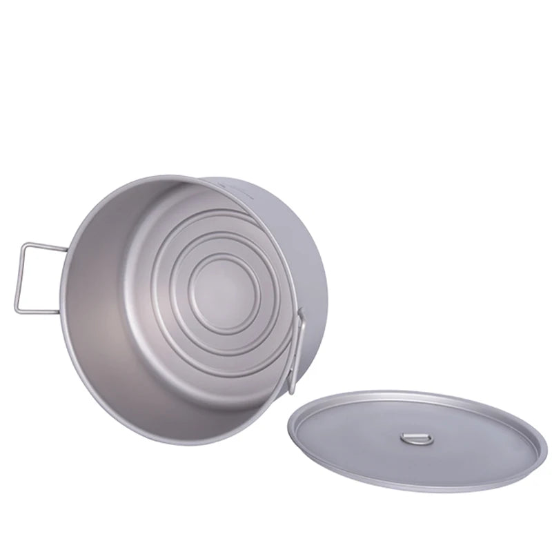 Titanium Stockpot 5L Portable Camping Soup Pot Outdoor Cookware