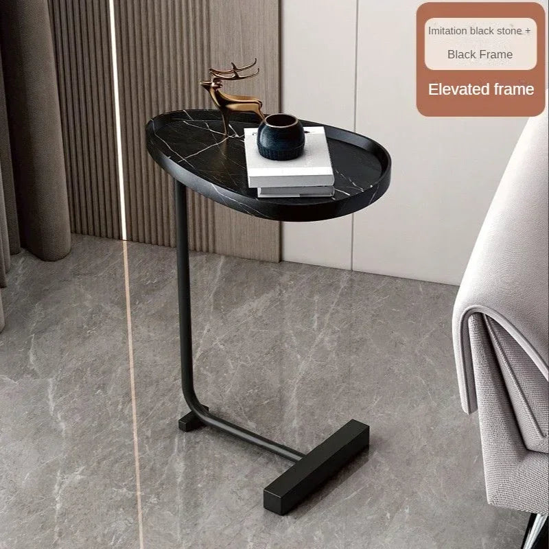 Coffee Table 62cm Side Cabinet Carbon Steel Frame Bedside Table – Black
