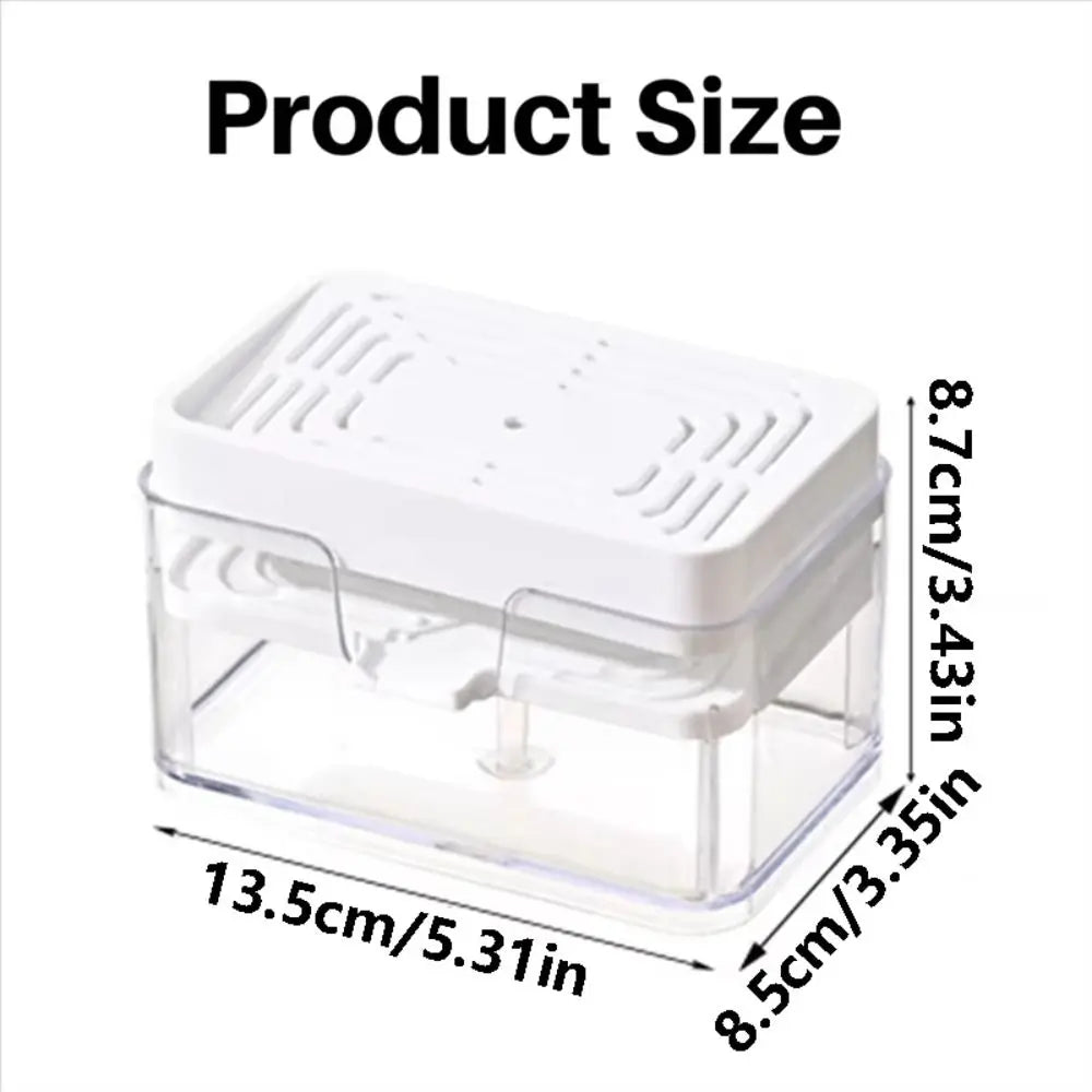 Dish Soap Dispenser 13.5cm Press Type Sponge Holder - Grey