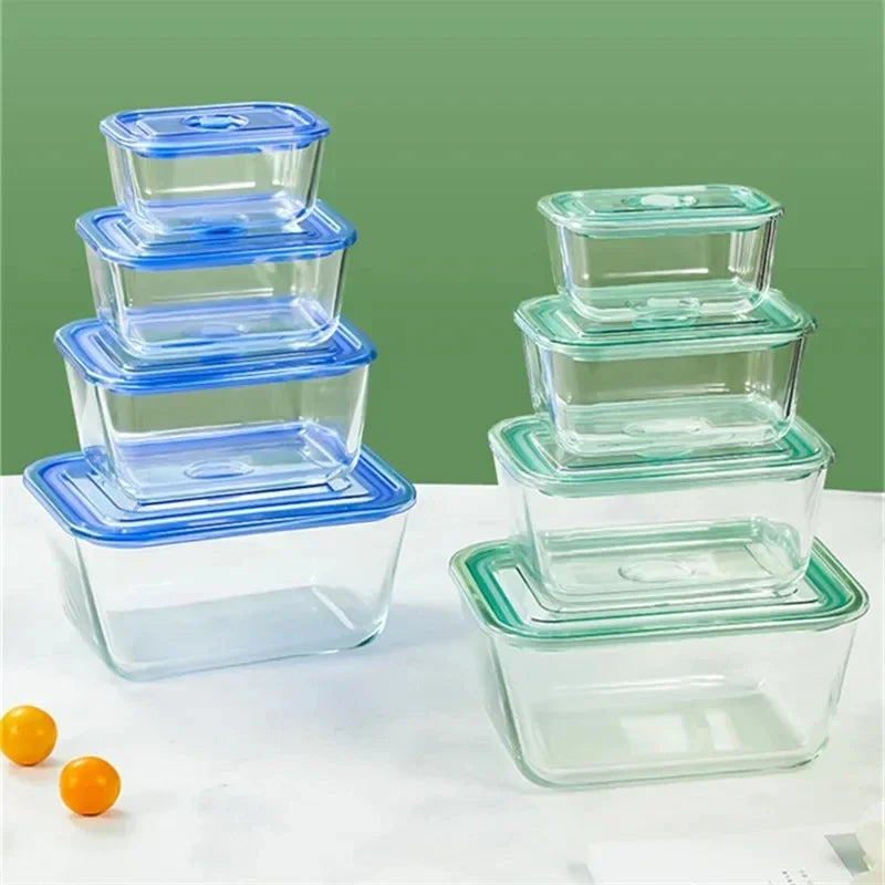 2800ml Heat Resistant Glass Food Storage Container with Airtight Lid Microwave Oven Safe Fresh Keeper Bowl – Grey