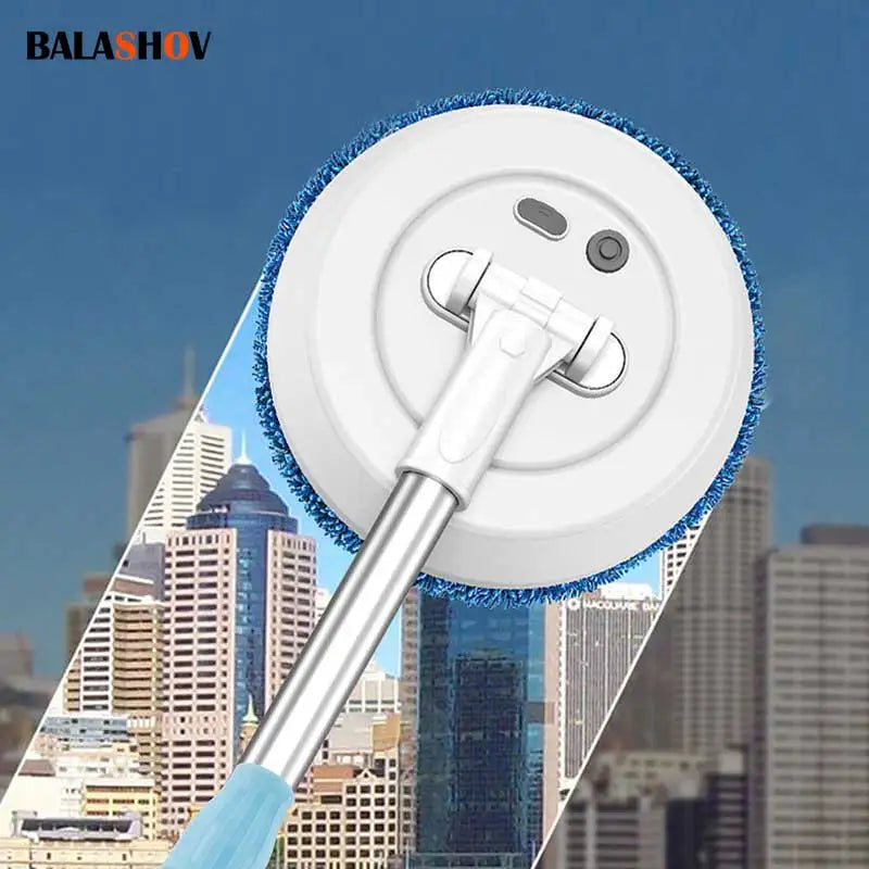 Electric Spin Mop Cordless Wet Dry Cleaning Machine Adjustable Handle Multi Surface White