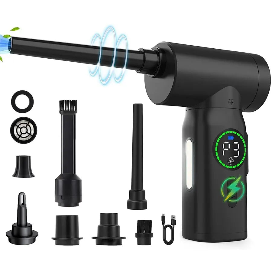 Air Duster 7500mAh Cordless 2 in 1 Blower and Vacuum Cleaner with 3 Speed Cleaning Tool