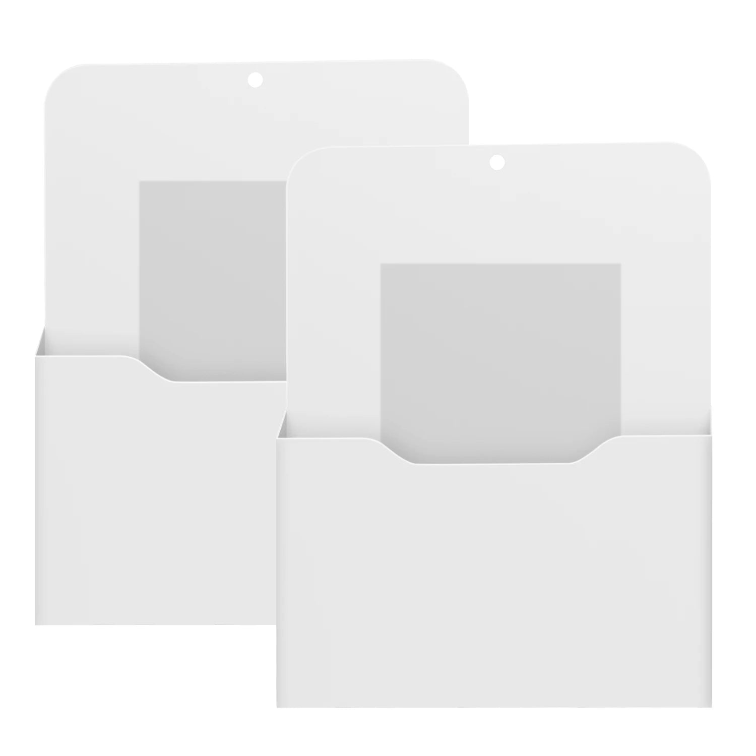 File Holder A4 2 Pack Refrigerator Storage Organiser Large Document Rack with Pen Holder - White