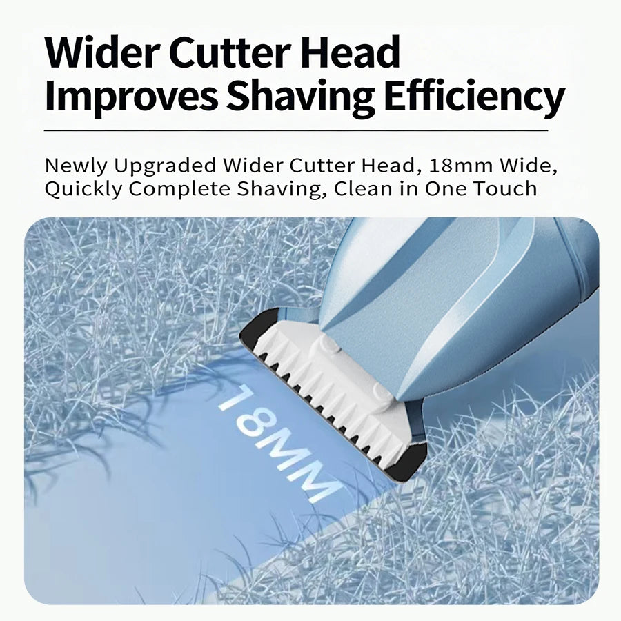Pet Hair Clipper Rechargeable Electric Trimmer with LED Light Precision Grooming Tool - Yellow