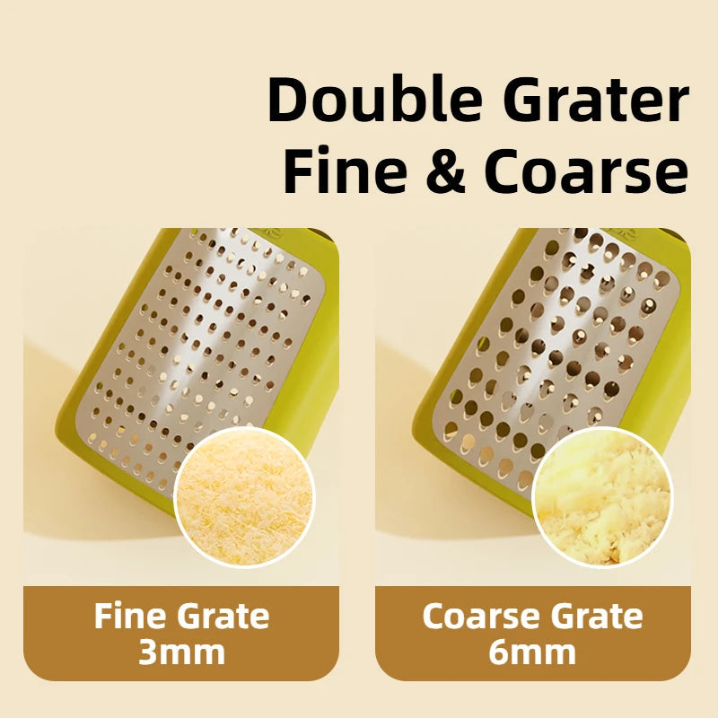 Double Grater Multifunctional Stainless Steel Cheese & Zest Grater – Green