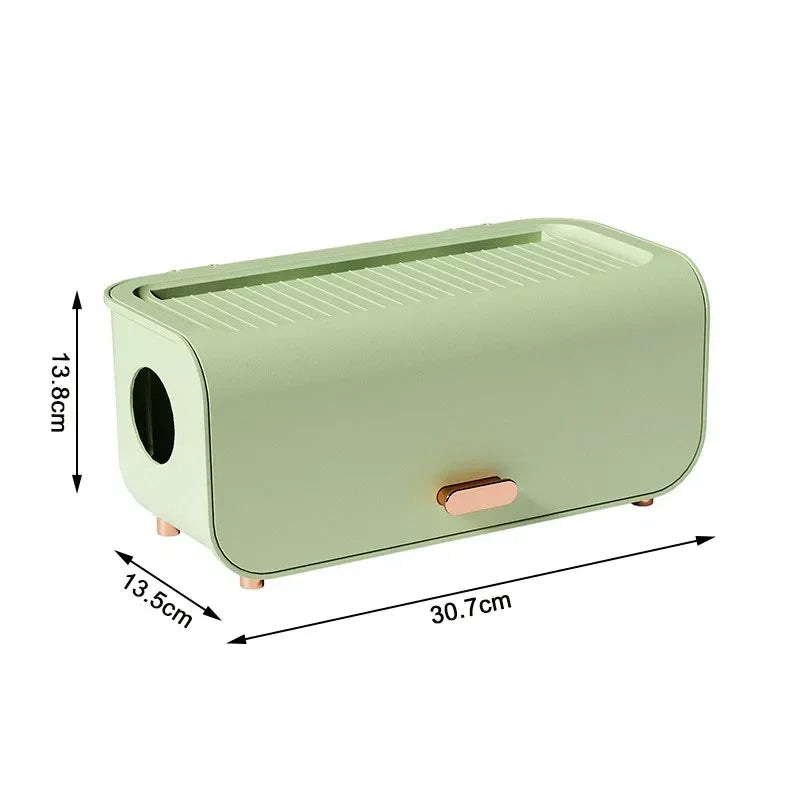 Cable Storage Box 30.7cm Dustproof Wire Organiser Reusable Desktop Power Line Case - White