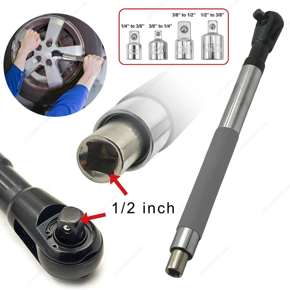 Ratchet Wrench Portable 2 in 1 Heavy Duty Extension Ratcheting Tool Carbon Steel Workshop Repair Tool