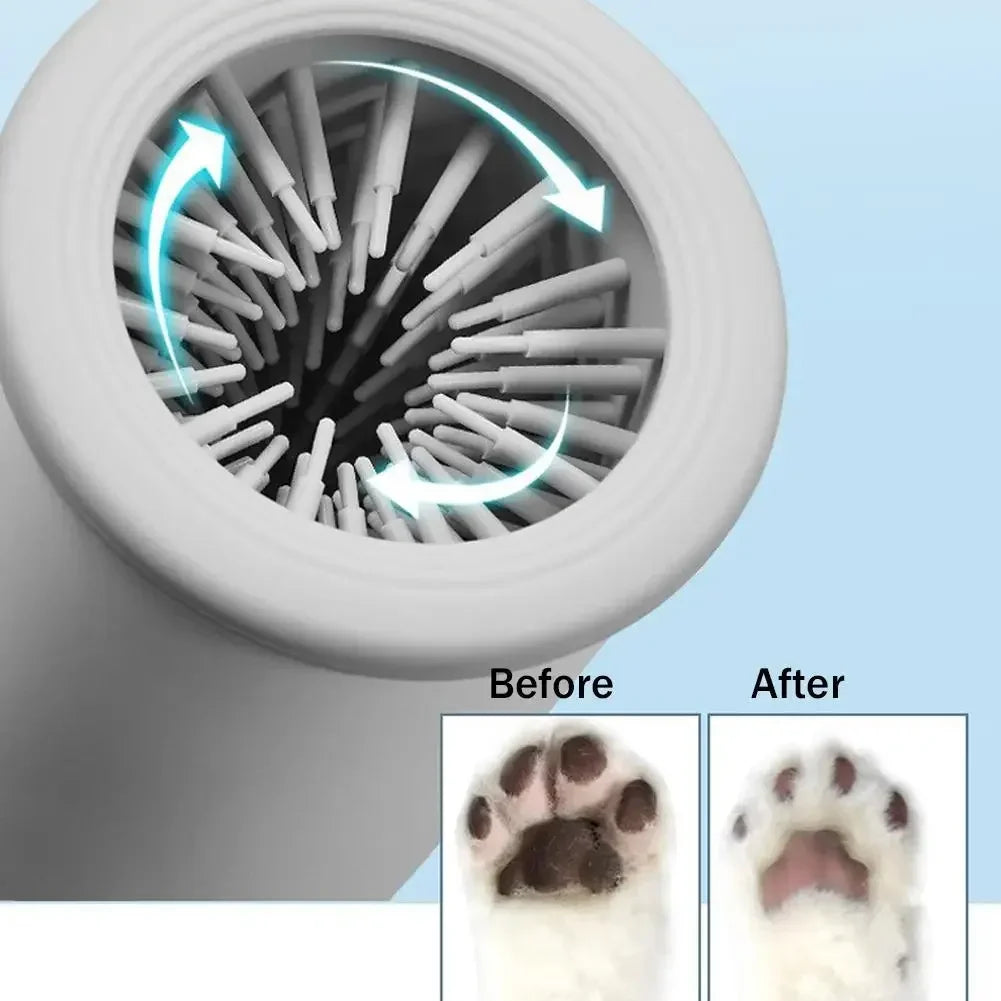 Pet Paw Cleaner USB Rechargeable Automatic Foot Washer for Dogs - White