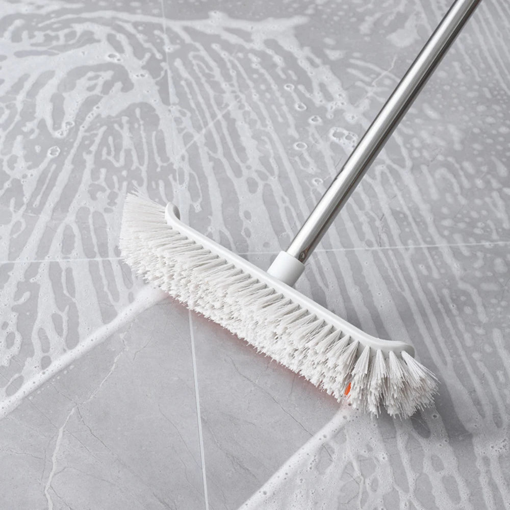 Floor Scrub Brush with Adjustable Handle 2-in-1 Scraper and Stiff Bristle Floor Cleaner 37cm – Orange