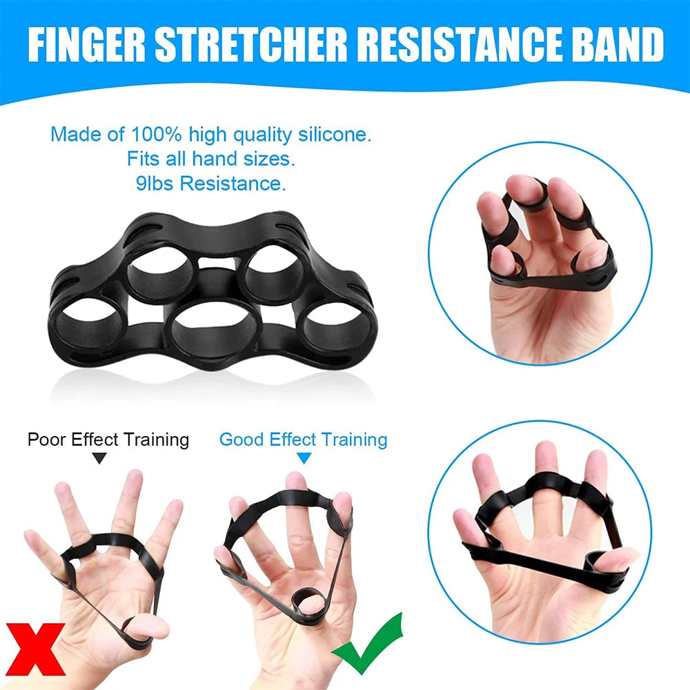 Adjustable Heavy Hand Gripper Fitness Hand Exerciser Grip Wrist Training Finger Gripper Hand Strengthener for Patient - 5PCS Set