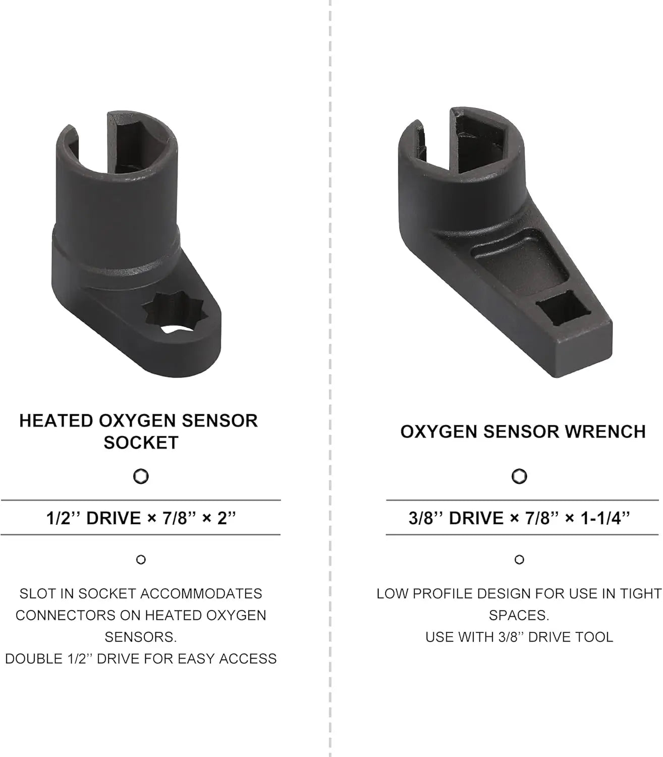 Oxygen Sensor Socket Set 7 Piece Heavy Duty O2 Sensor Removal Tool Kit 22mm 27mm 29mm Universal