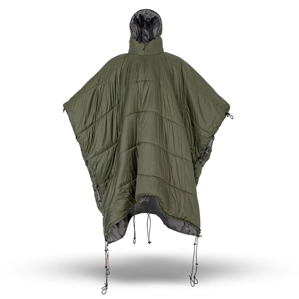 Camping Hammock Cover Multifunction Outdoor Warm Underquilt Poncho - Green