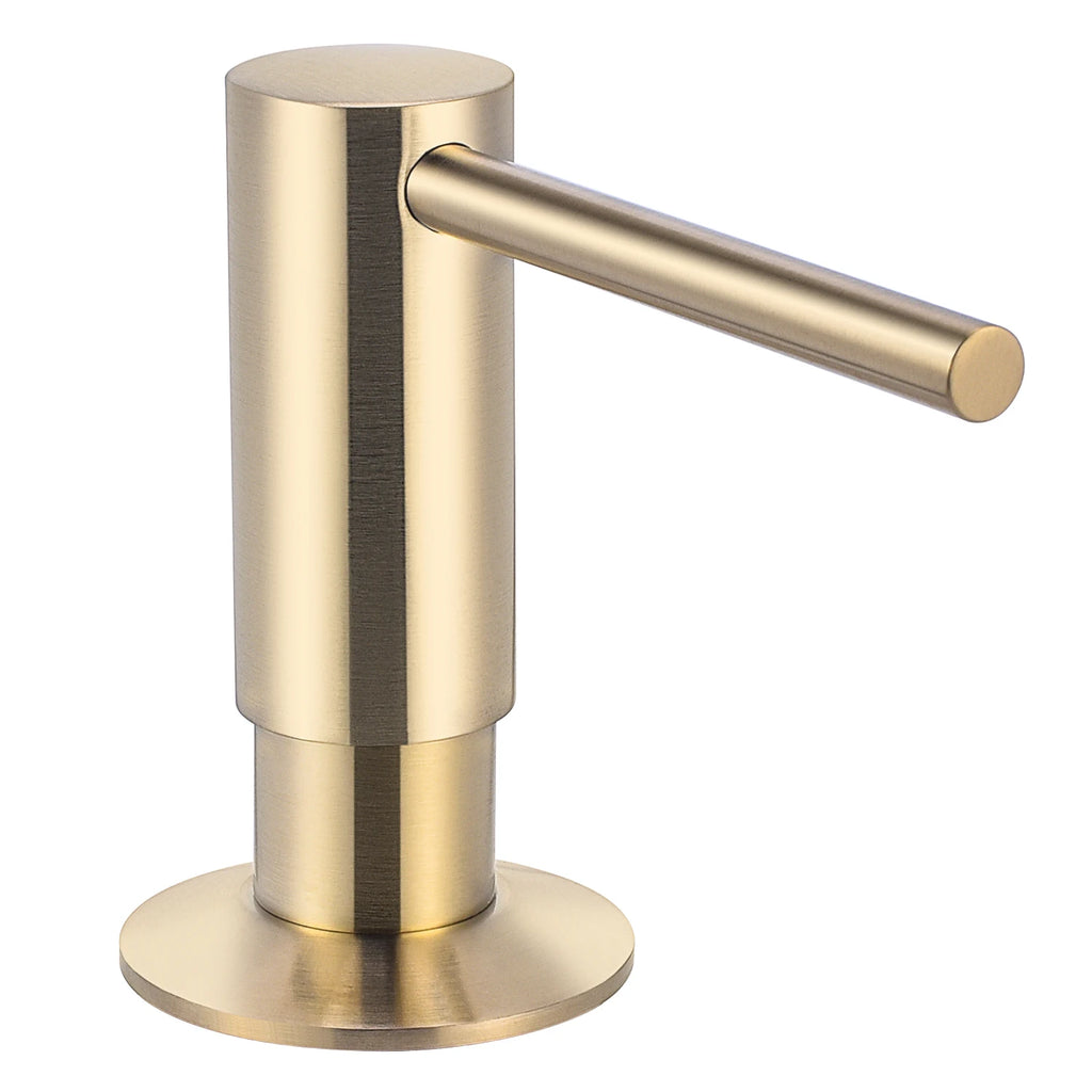 Gold Built-In Kitchen Sink Soap Dispenser with 500ml Bottle Brass Pump Liquid Soap Dispenser Kit