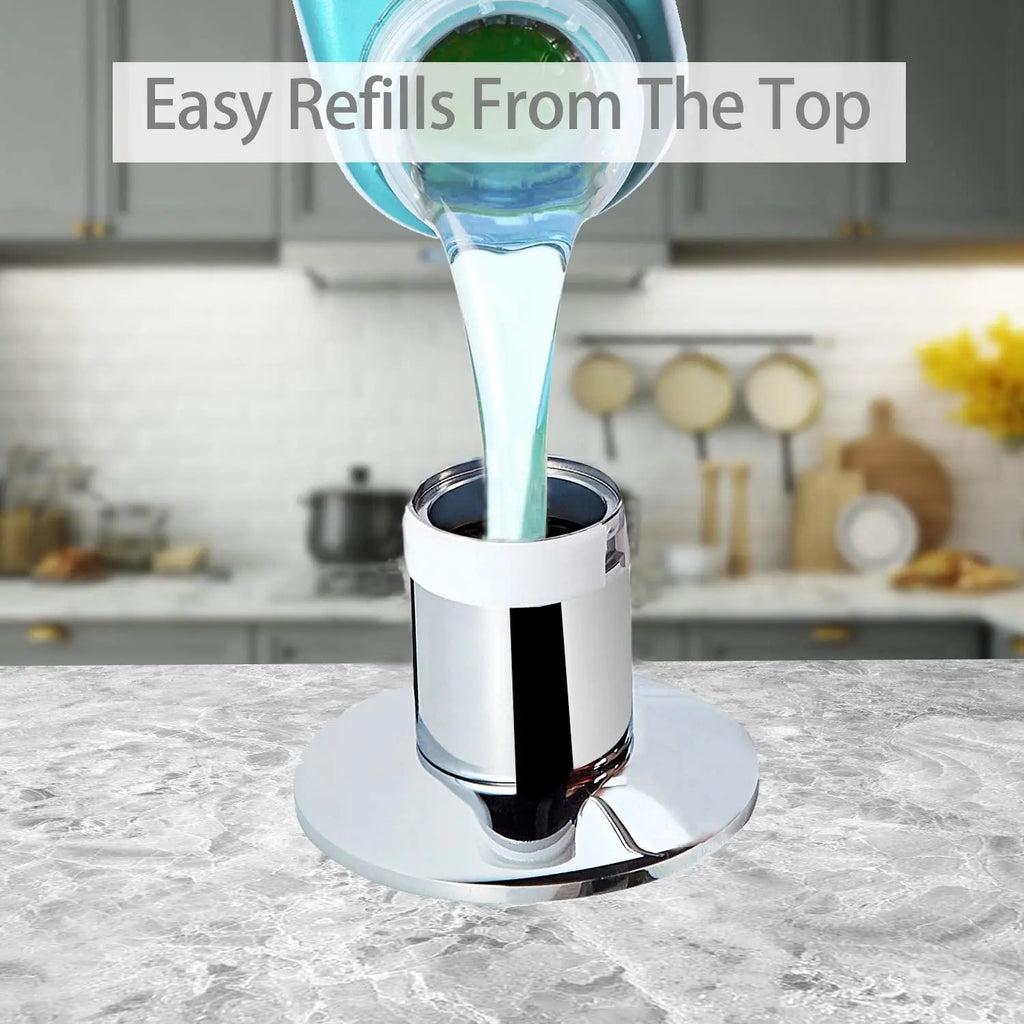 Black Built-In Kitchen Sink Soap Dispenser with 500ml Bottle Brass Pump Liquid Soap Dispenser Kit