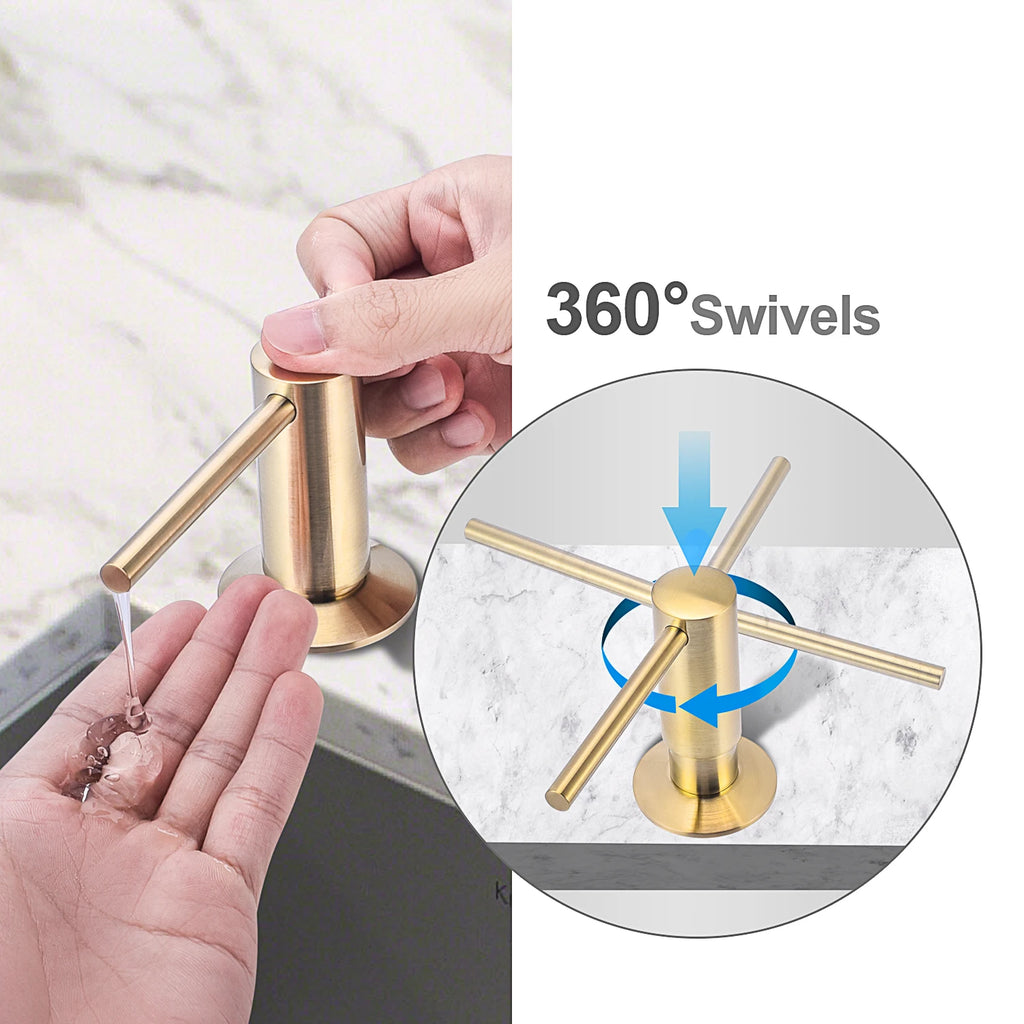 Chrome Built-In Kitchen Sink Soap Dispenser with 500ml Bottle Brass Pump Liquid Soap Dispenser Kit