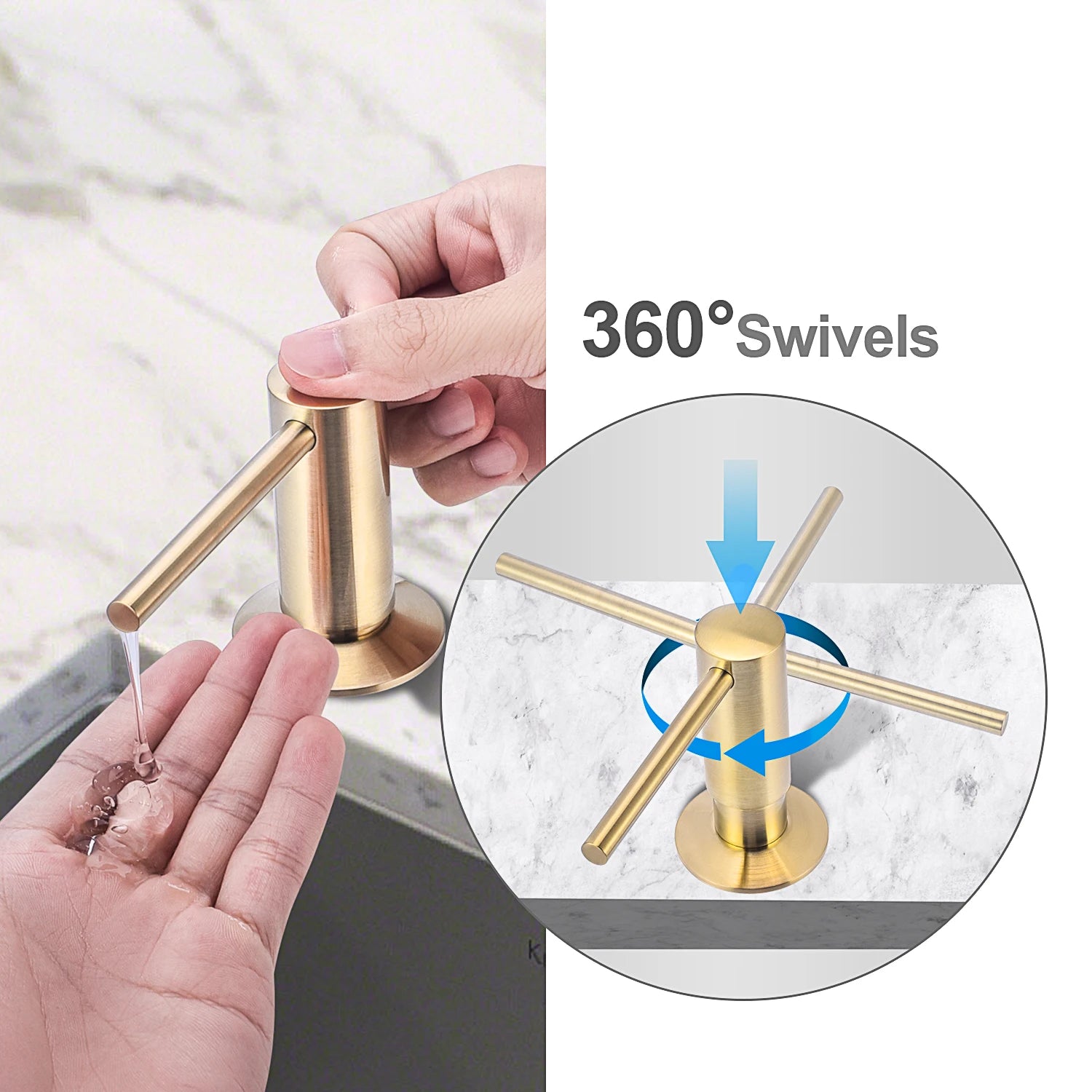 Black Built-In Kitchen Sink Soap Dispenser with 500ml Bottle Brass Pump Liquid Soap Dispenser Kit