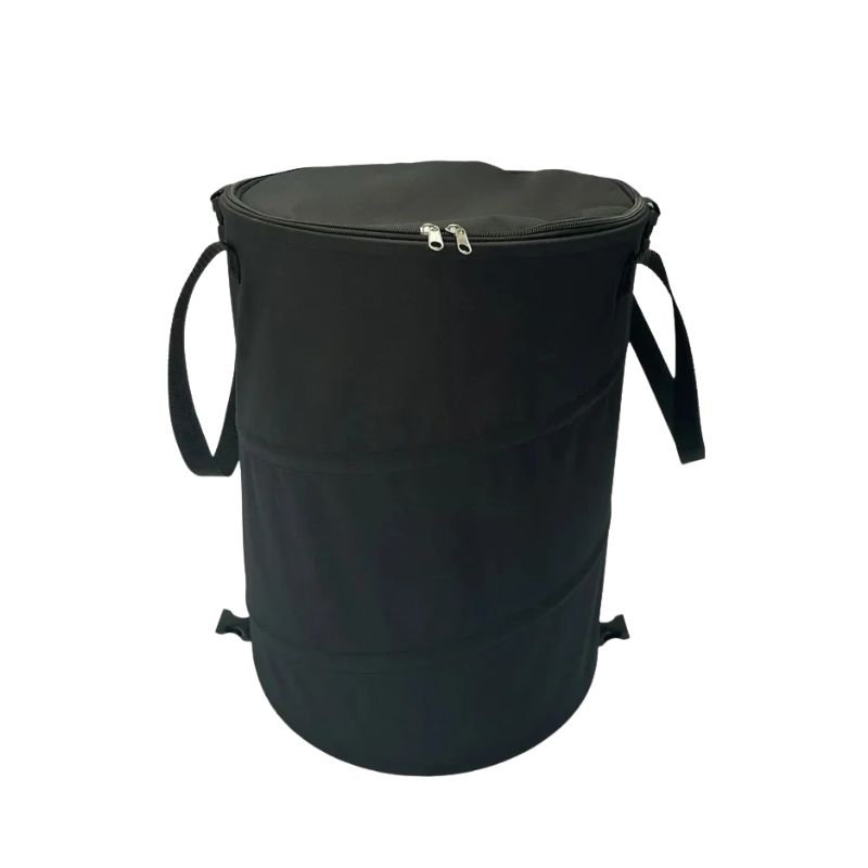 Garden Waste Bin 34 × 40 cm Pop-Up Foldable Oxford Bin with Lid - Black