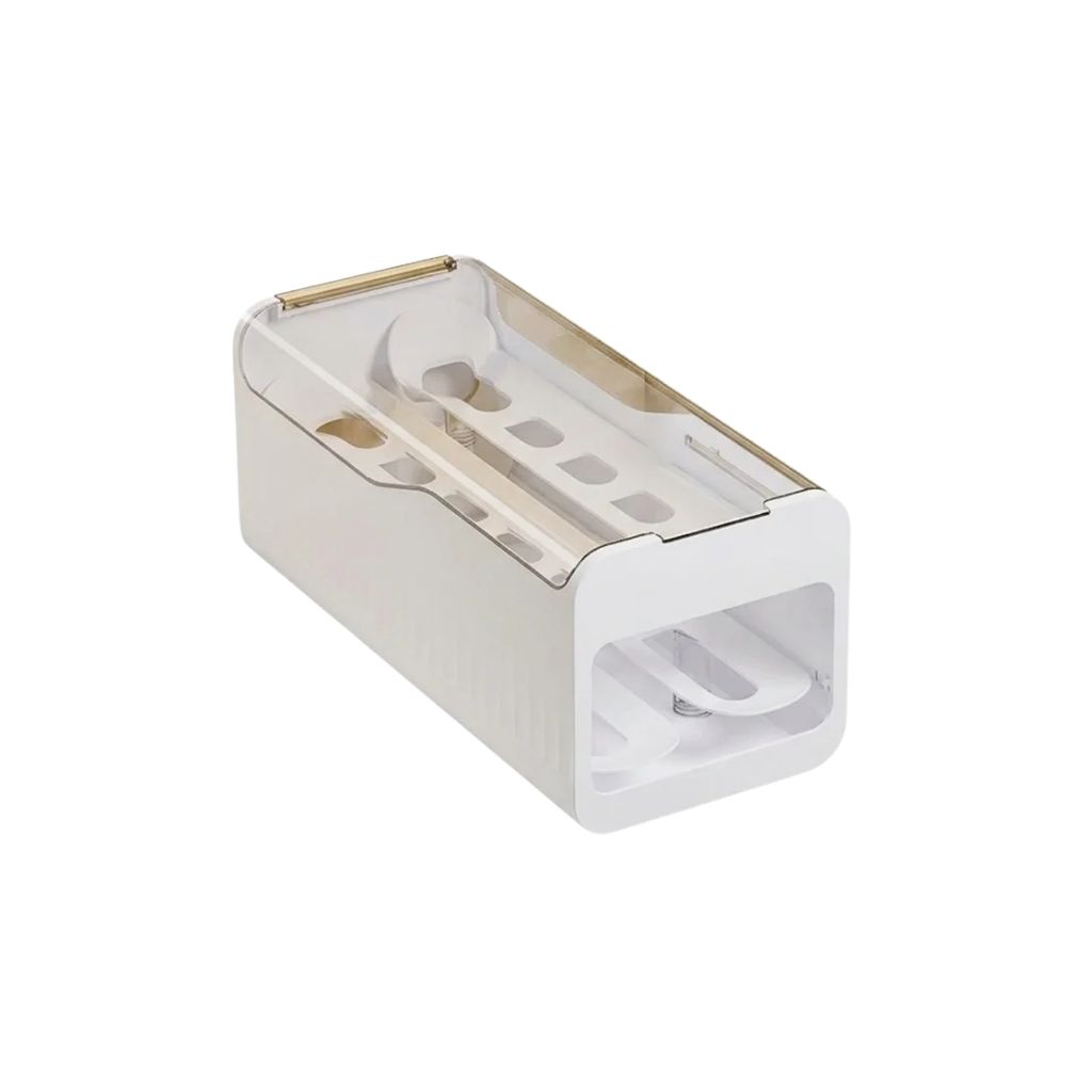 Egg Storage Box Sliding Dispenser with Visible Design - Black