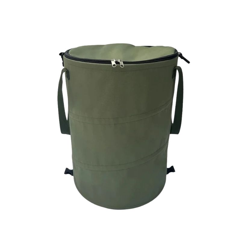 Garden Waste Bin 34 × 40 cm Pop-Up Foldable Oxford Bin with Lid - Black