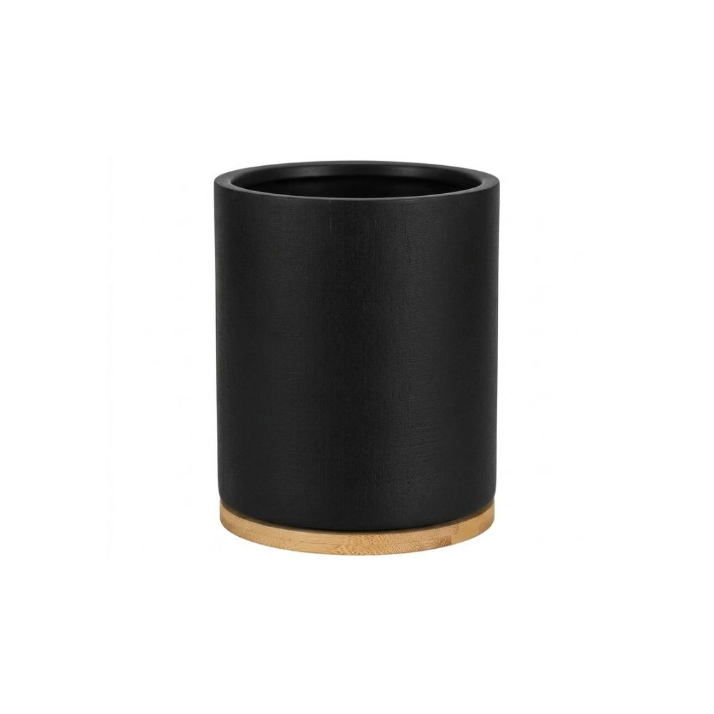 Utensil Holder 360° Rotating Wooden Kitchen Storage Rack Countertop Organiser - Natural Wood