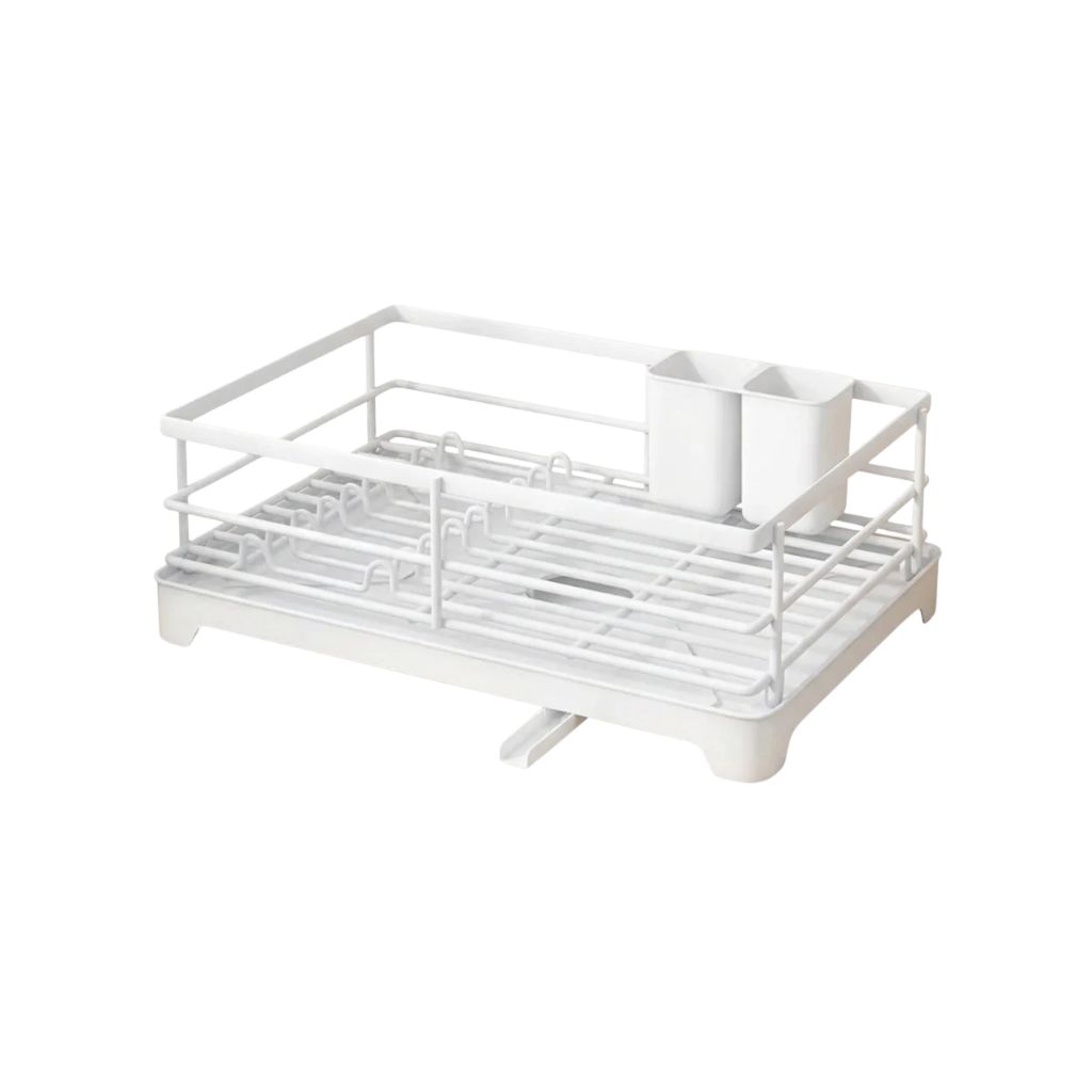 Dish Drying Rack Carbon Steel Kitchen Storage Organiser with Drainer Tray