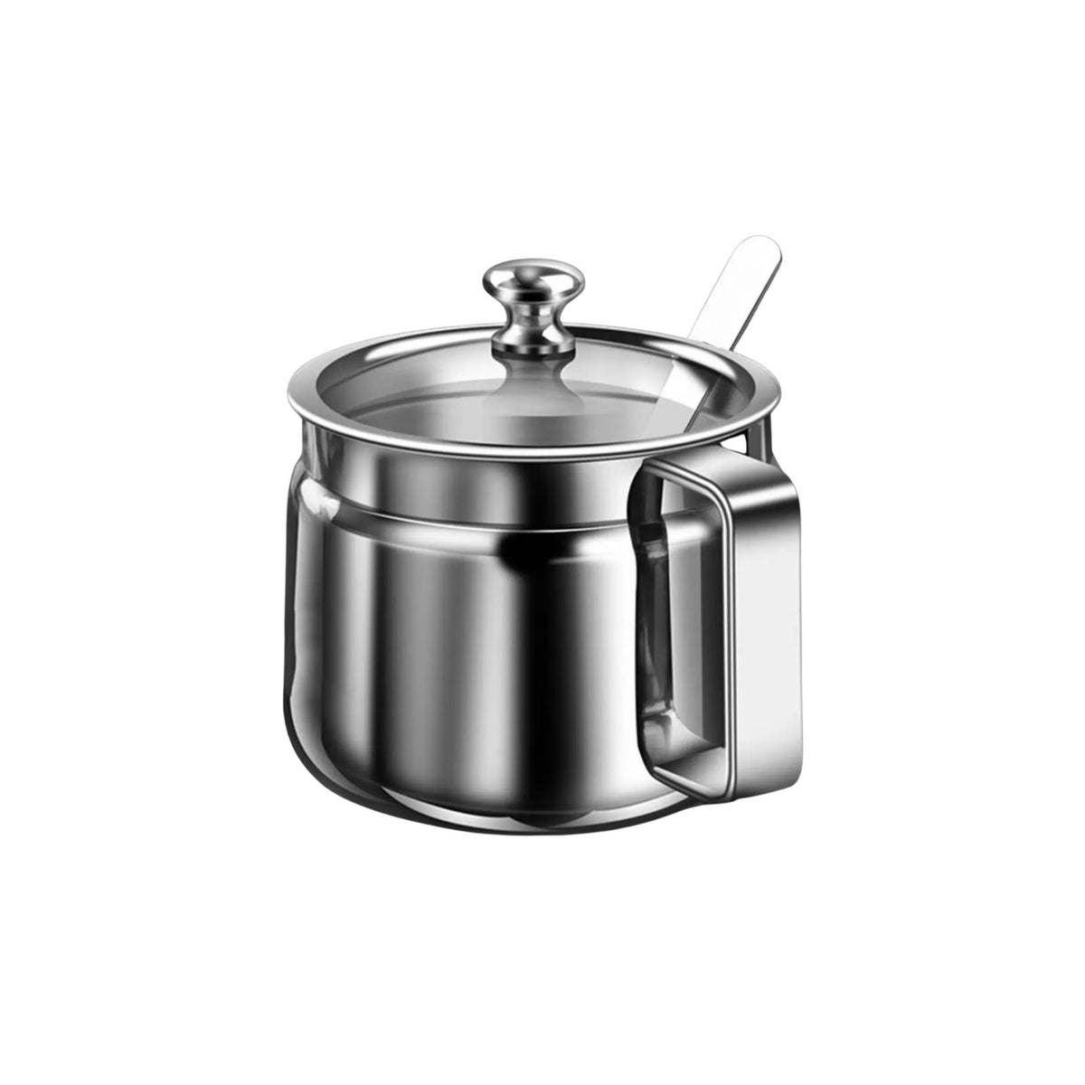 Ghee Container 500 mL Stainless Steel Storage Jar with Lid and Spoon for Kitchen Seasonings