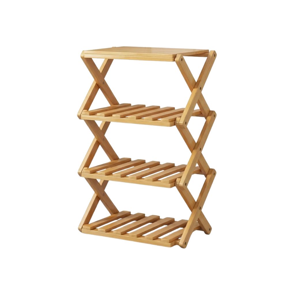 Shoe Rack 8 Tier Foldable Bamboo Storage Organiser for Entryway and Bedroom