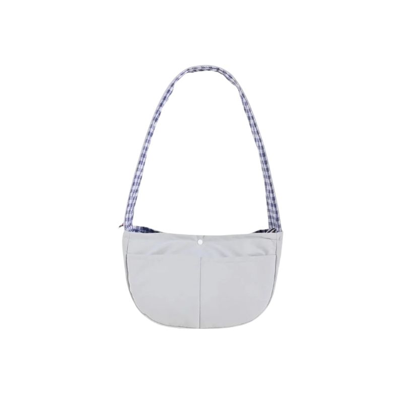 Pet Sling Carrier Cotton Canvas Shoulder Bag with Lace Pocket and Adjustable Strap - Pink