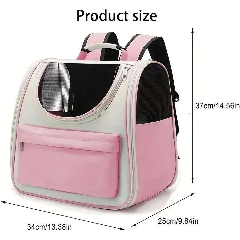 Pet Backpack 8kg Foldable Oxford PVC Carrier with Mesh Ventilation and Zip Closure - Green