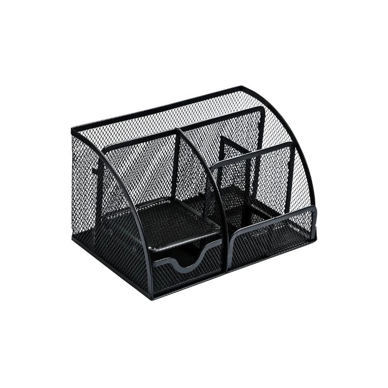 Pen Holder Metal Mesh Desk Organiser with Multiple Compartments for Office Storage