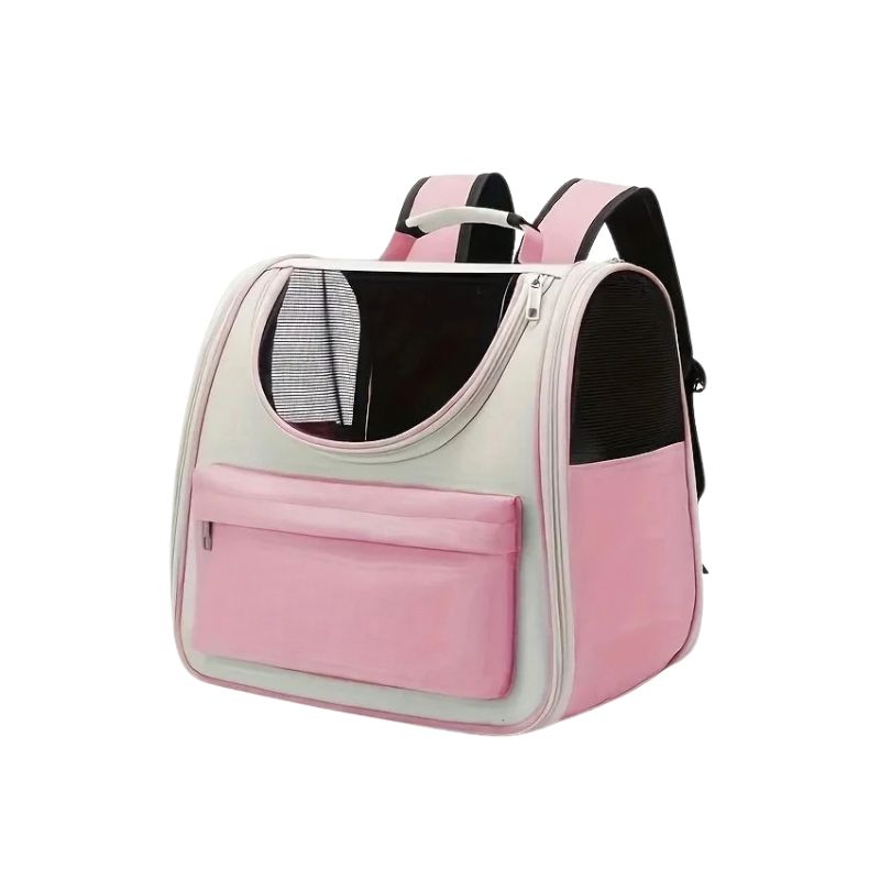 Pet Backpack 8kg Foldable Oxford PVC Carrier with Mesh Ventilation and Zip Closure - Green