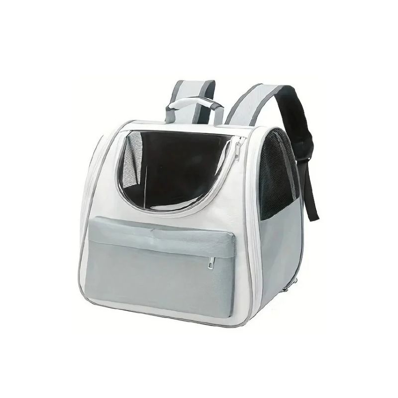 Pet Backpack 8kg Foldable Oxford PVC Carrier with Mesh Ventilation and Zip Closure - Green