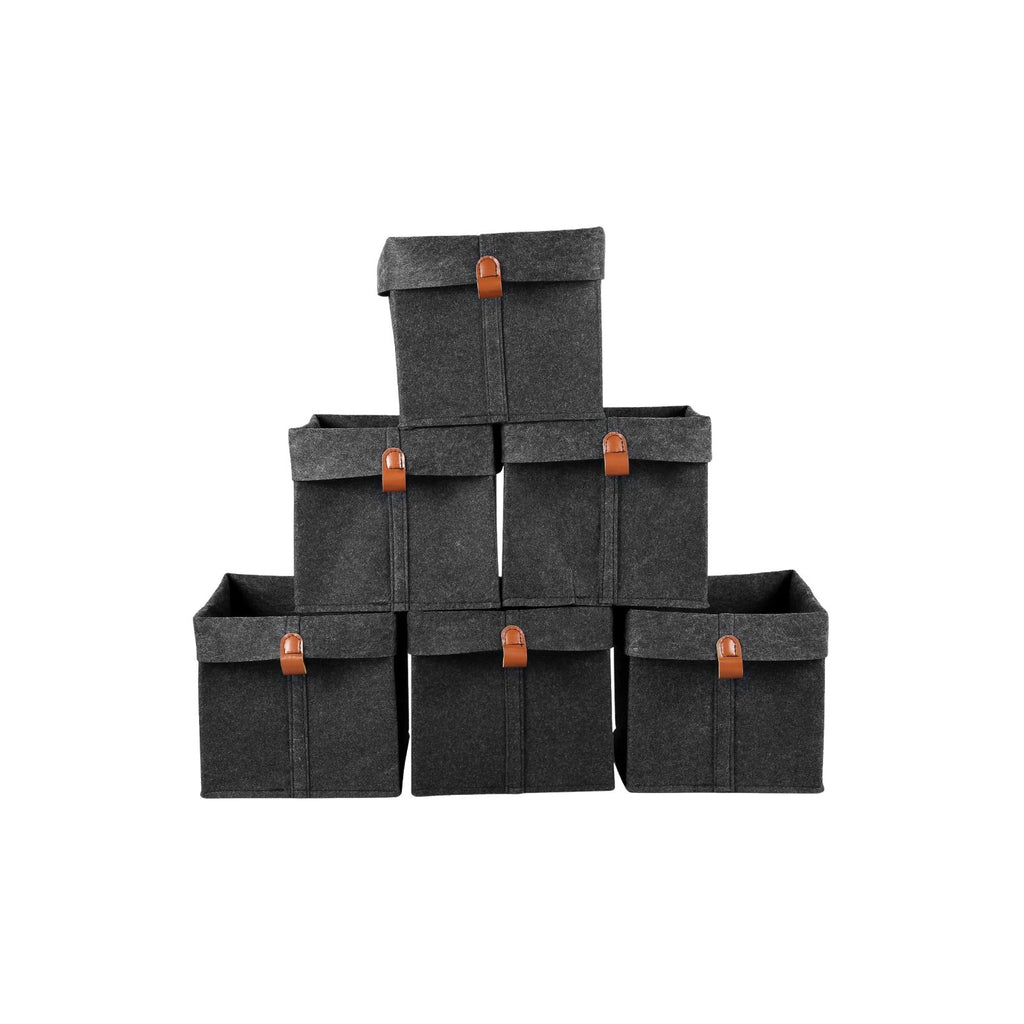 Storage Basket 6Pcs 12L Foldable Felt Fabric Organiser Boxes for Closet Clothes and Home Storage