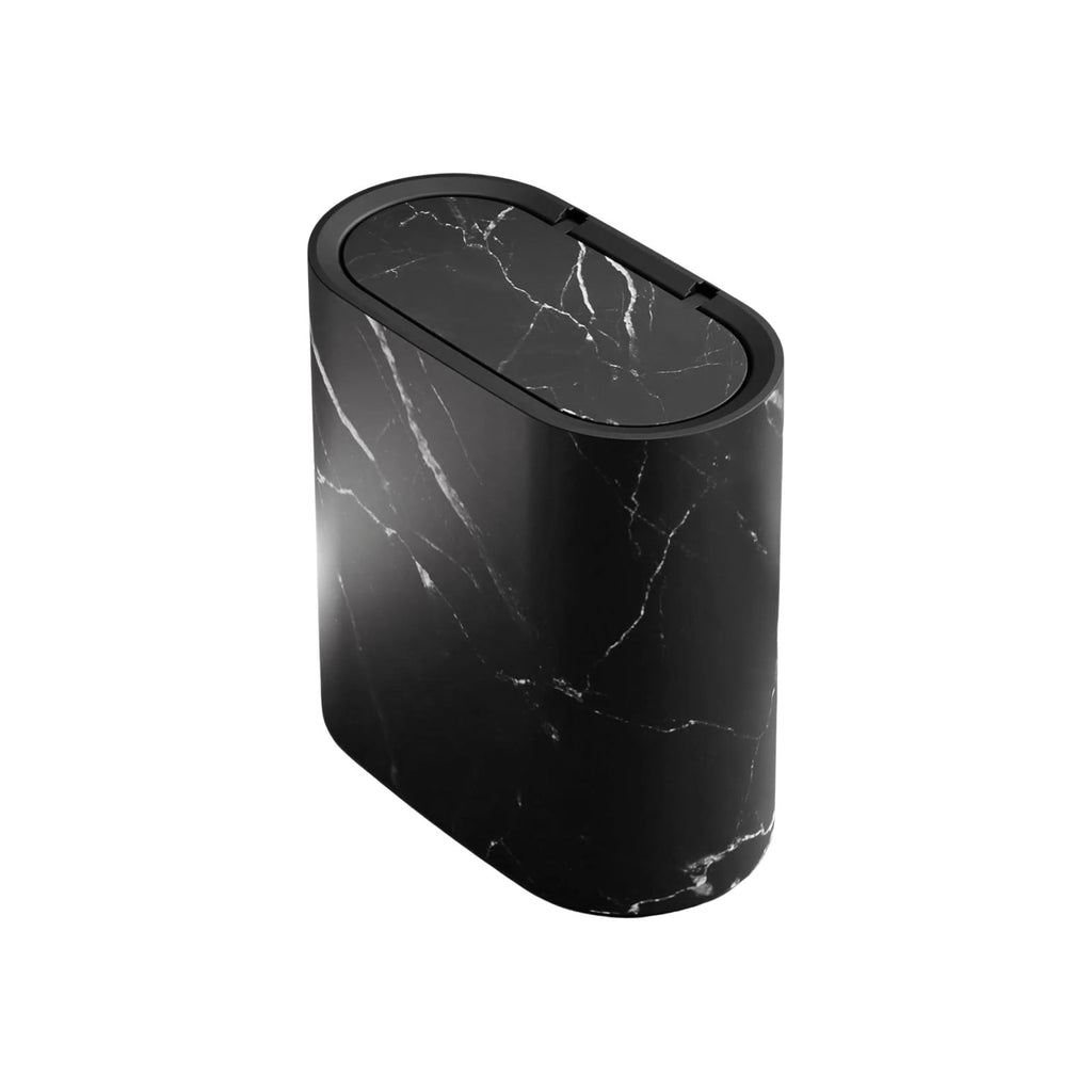 Rubbish Bin with Rolling Lid 29 × 29.5 × 16 cm PVC Bathroom Waste Bin - White