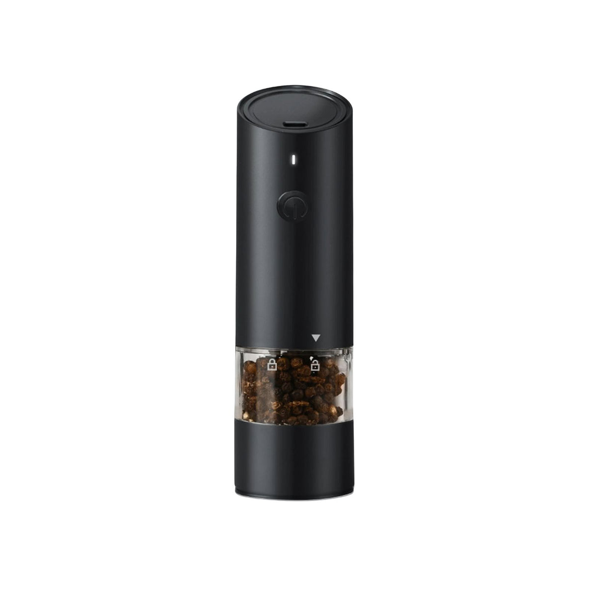 Electric Spice Mill 16.9 cm Rechargeable Adjustable Coarseness with Built-In Light - Black