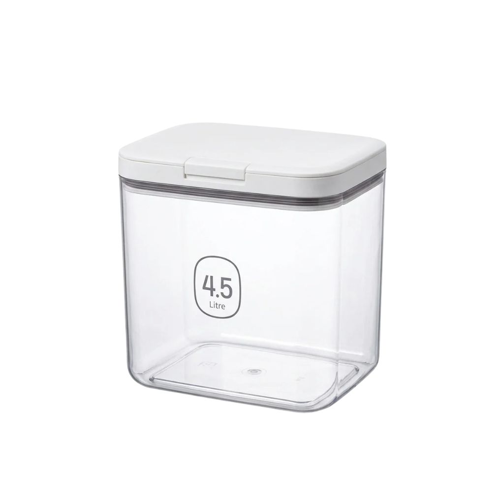 Storage Container 5.5L Airtight Plastic Flour Canister with Press Open Lid and Transparent Body