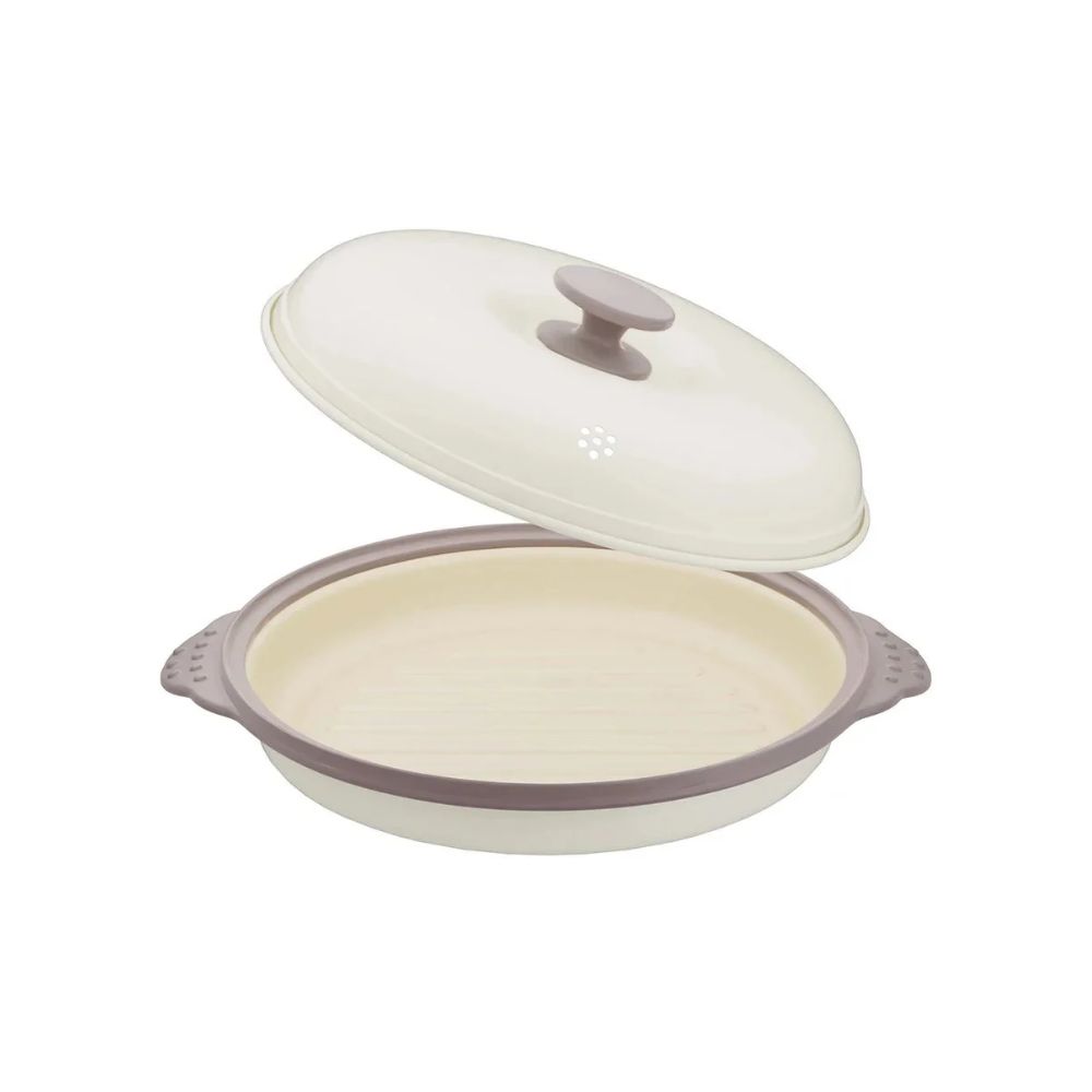 Frying Pan Microwave Cooking Pan with Glass Lid for Grilling and Cooking
