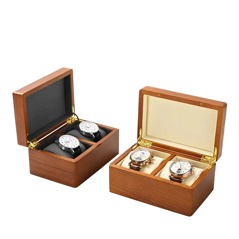 Watch Box Wooden Single Watch Storage Organiser with Soft Cushion - Black