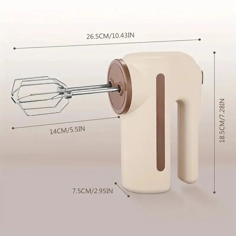 Hand Mixer 5 Speed Cordless Electric with 2 Detachable Stainless Steel Whisks - Green