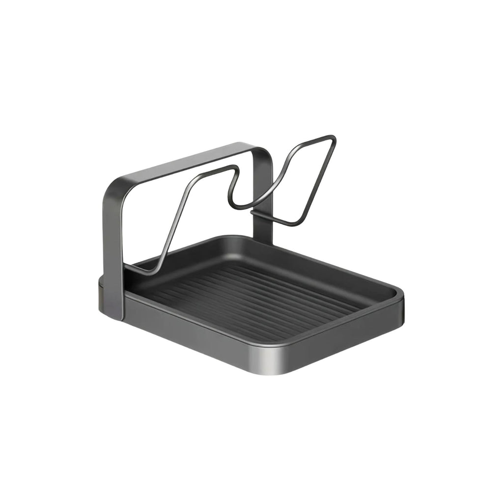 Pot Lid Rack 18.2 cm Stainless Steel 3 Tier Holder with Drainage Tray and Spoon Rest for Kitchen