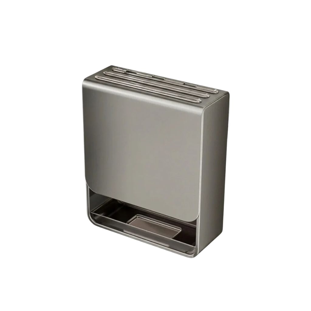 Knife Storage Rack Wall Mounted Steel Kitchen Organiser - Silver
